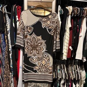 Saint Tropez West Black and Cream Floral Dress